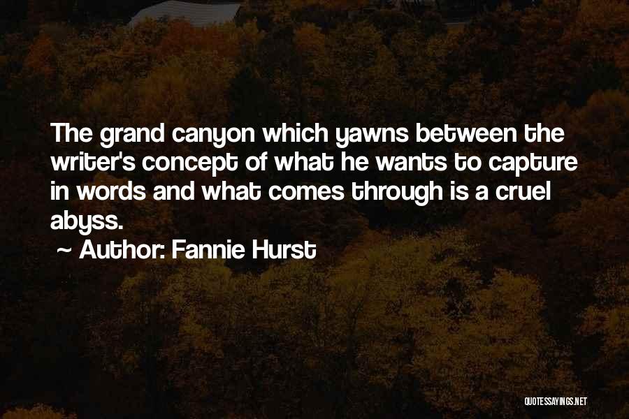 Fannie Hurst Quotes: The Grand Canyon Which Yawns Between The Writer's Concept Of What He Wants To Capture In Words And What Comes