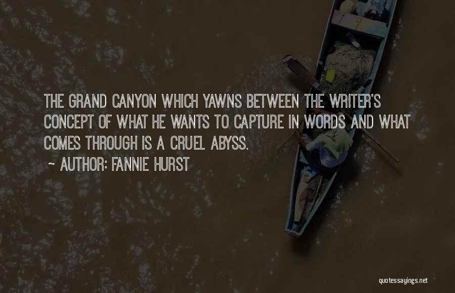 Fannie Hurst Quotes: The Grand Canyon Which Yawns Between The Writer's Concept Of What He Wants To Capture In Words And What Comes