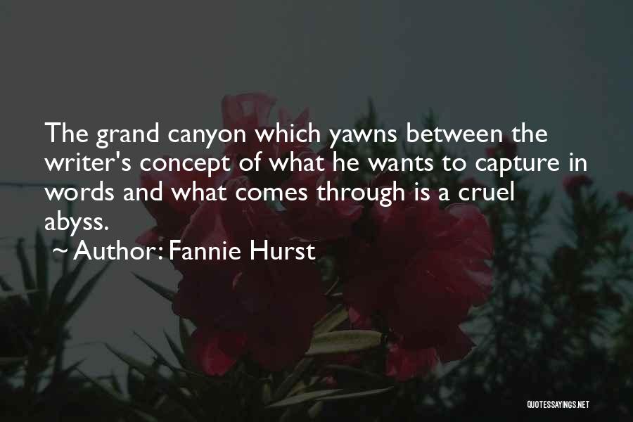 Fannie Hurst Quotes: The Grand Canyon Which Yawns Between The Writer's Concept Of What He Wants To Capture In Words And What Comes