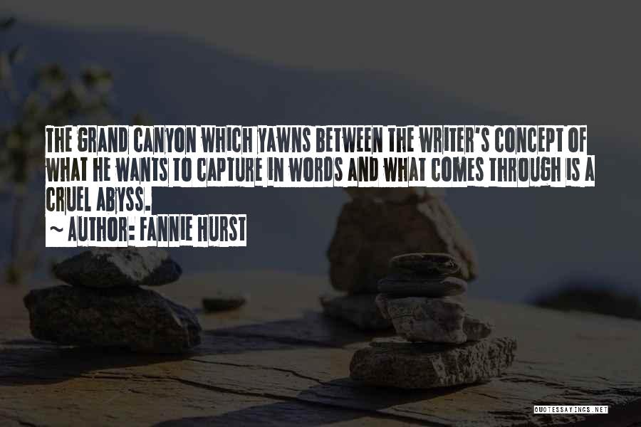 Fannie Hurst Quotes: The Grand Canyon Which Yawns Between The Writer's Concept Of What He Wants To Capture In Words And What Comes