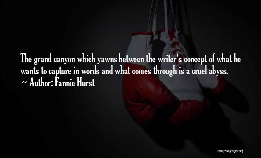 Fannie Hurst Quotes: The Grand Canyon Which Yawns Between The Writer's Concept Of What He Wants To Capture In Words And What Comes