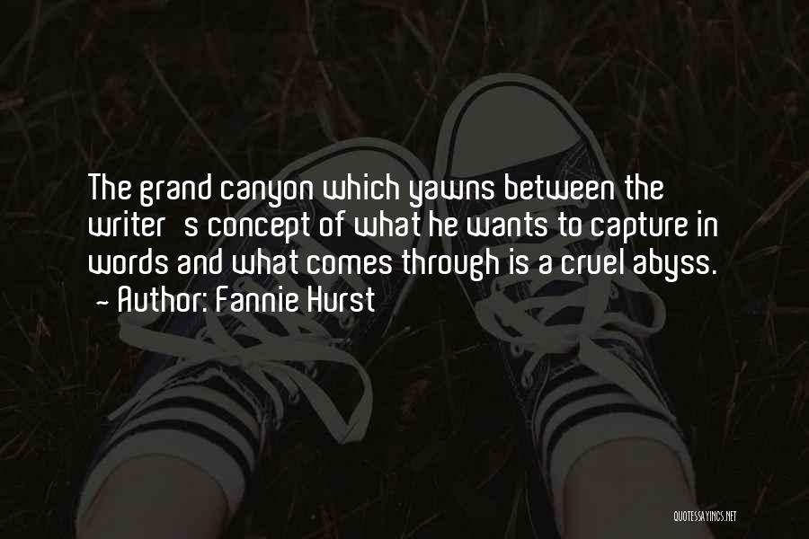 Fannie Hurst Quotes: The Grand Canyon Which Yawns Between The Writer's Concept Of What He Wants To Capture In Words And What Comes