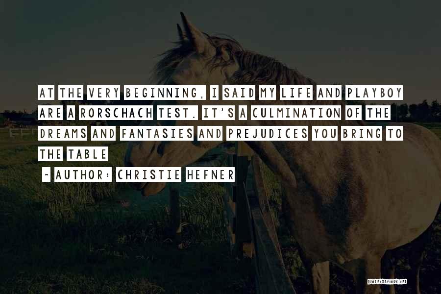 Christie Hefner Quotes: At The Very Beginning, I Said My Life And Playboy Are A Rorschach Test. It's A Culmination Of The Dreams