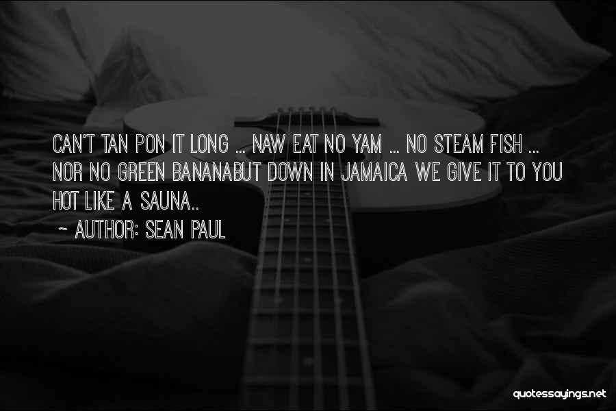 Sean Paul Quotes: Can't Tan Pon It Long ... Naw Eat No Yam ... No Steam Fish ... Nor No Green Bananabut Down