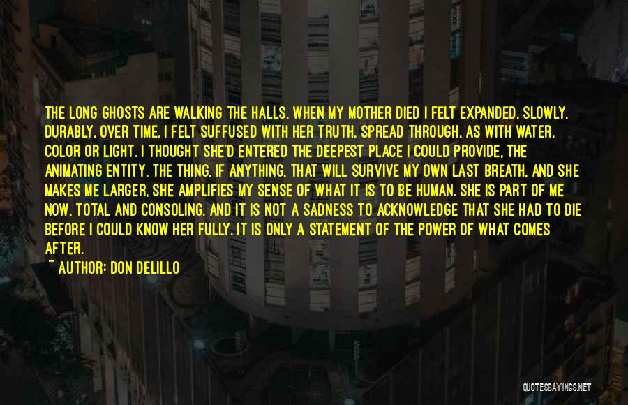 Don DeLillo Quotes: The Long Ghosts Are Walking The Halls. When My Mother Died I Felt Expanded, Slowly, Durably, Over Time. I Felt