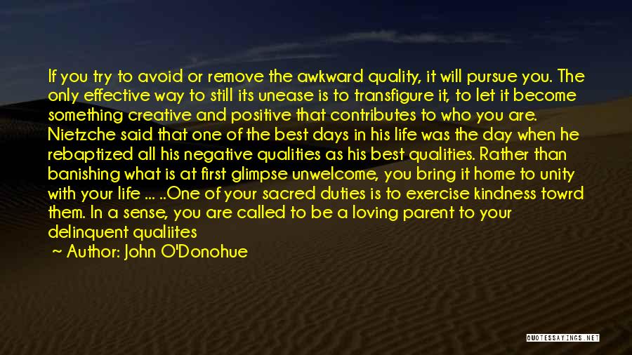 John O'Donohue Quotes: If You Try To Avoid Or Remove The Awkward Quality, It Will Pursue You. The Only Effective Way To Still