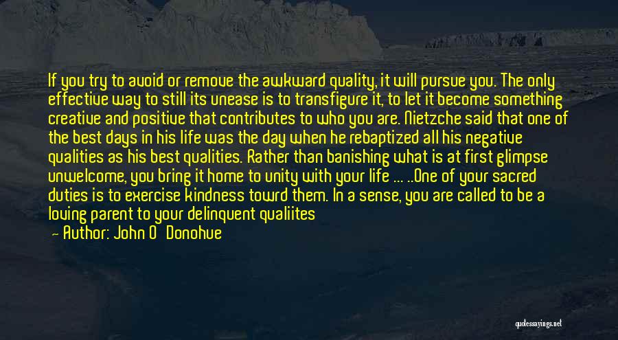 John O'Donohue Quotes: If You Try To Avoid Or Remove The Awkward Quality, It Will Pursue You. The Only Effective Way To Still