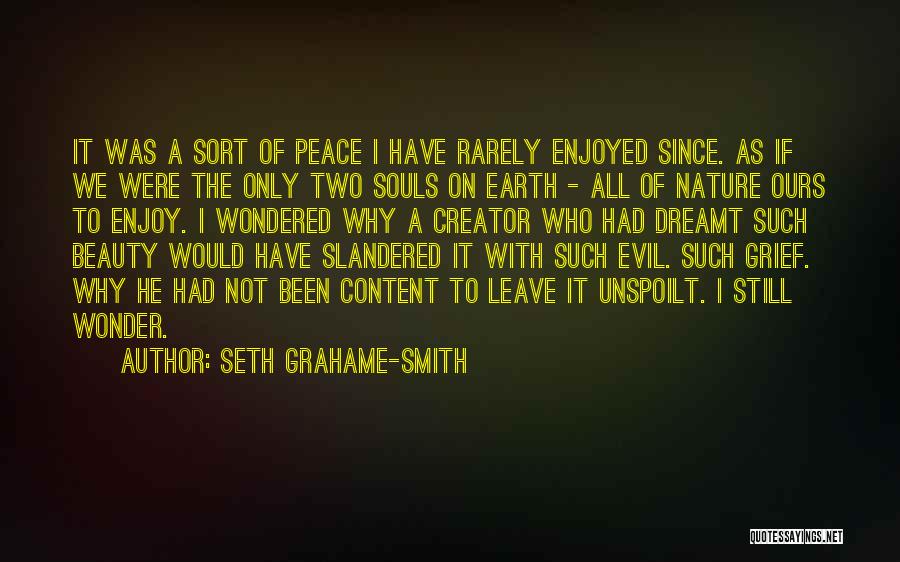 Seth Grahame-Smith Quotes: It Was A Sort Of Peace I Have Rarely Enjoyed Since. As If We Were The Only Two Souls On