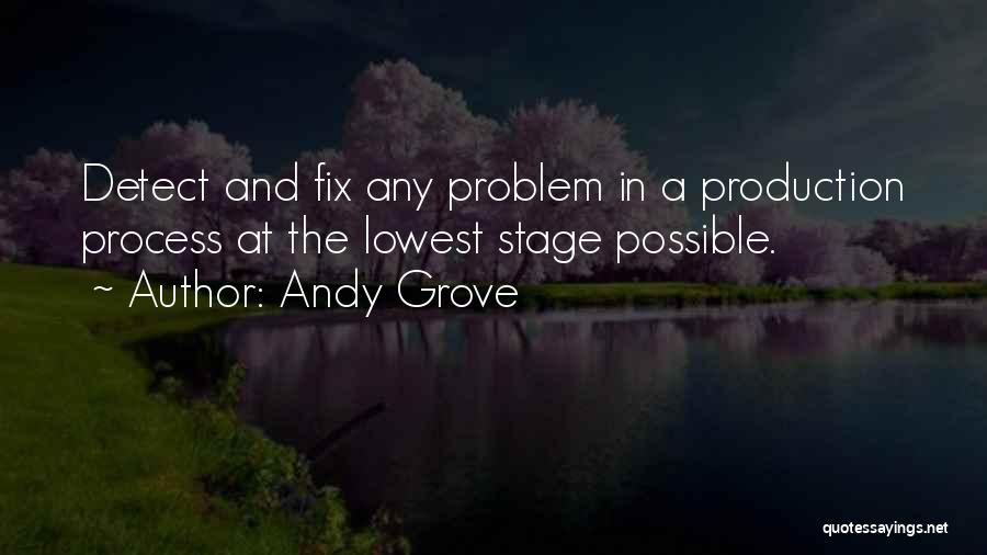 Andy Grove Quotes: Detect And Fix Any Problem In A Production Process At The Lowest Stage Possible.