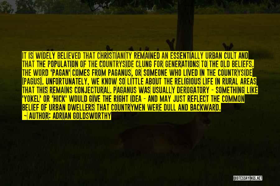 Adrian Goldsworthy Quotes: It Is Widely Believed That Christianity Remained An Essentially Urban Cult And That The Population Of The Countryside Clung For