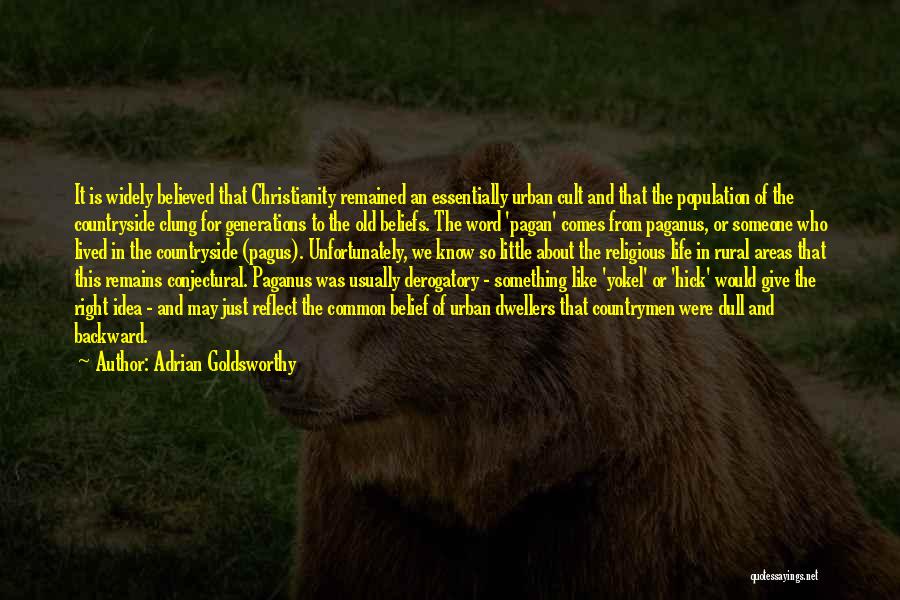 Adrian Goldsworthy Quotes: It Is Widely Believed That Christianity Remained An Essentially Urban Cult And That The Population Of The Countryside Clung For