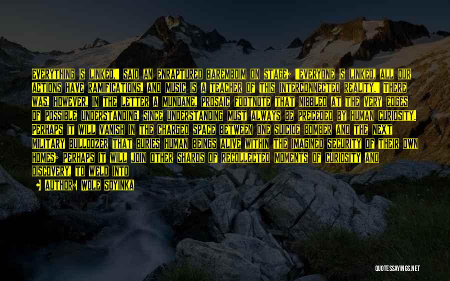 Wole Soyinka Quotes: Everything Is Linked,' Said An Enraptured Baremboim On Stage; 'everyone Is Linked, All Our Actions Have Ramifications, And Music Is