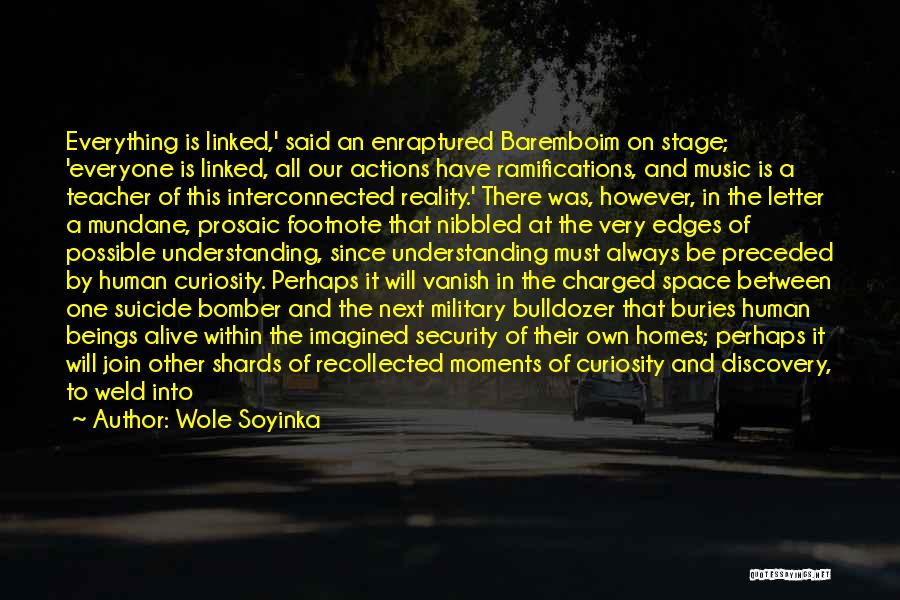 Wole Soyinka Quotes: Everything Is Linked,' Said An Enraptured Baremboim On Stage; 'everyone Is Linked, All Our Actions Have Ramifications, And Music Is
