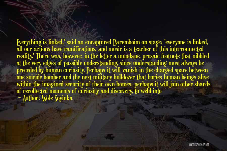 Wole Soyinka Quotes: Everything Is Linked,' Said An Enraptured Baremboim On Stage; 'everyone Is Linked, All Our Actions Have Ramifications, And Music Is