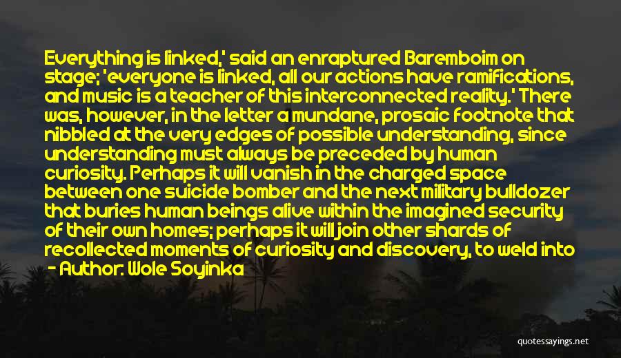 Wole Soyinka Quotes: Everything Is Linked,' Said An Enraptured Baremboim On Stage; 'everyone Is Linked, All Our Actions Have Ramifications, And Music Is