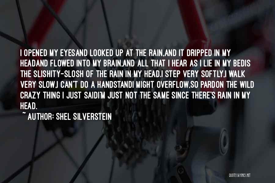 Shel Silverstein Quotes: I Opened My Eyesand Looked Up At The Rain,and It Dripped In My Headand Flowed Into My Brain,and All That