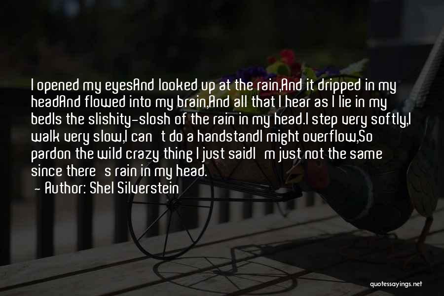 Shel Silverstein Quotes: I Opened My Eyesand Looked Up At The Rain,and It Dripped In My Headand Flowed Into My Brain,and All That
