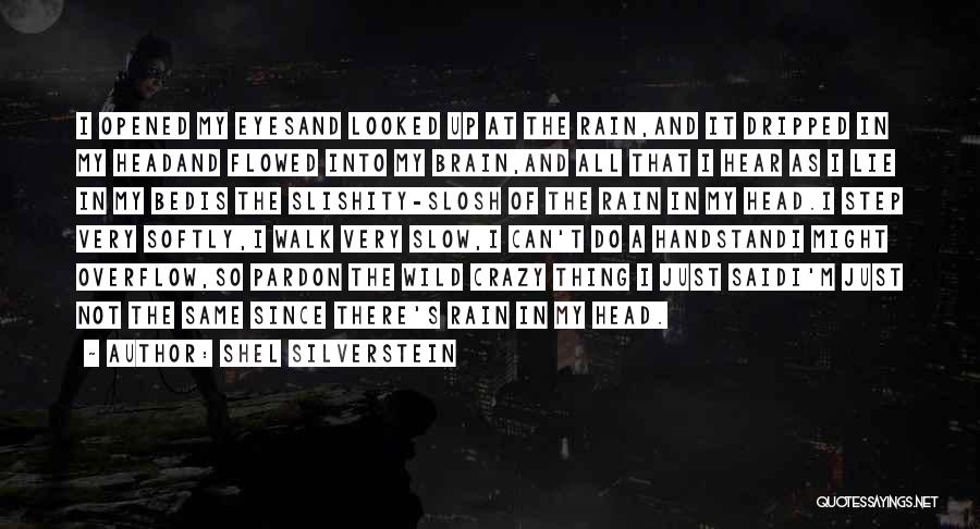 Shel Silverstein Quotes: I Opened My Eyesand Looked Up At The Rain,and It Dripped In My Headand Flowed Into My Brain,and All That