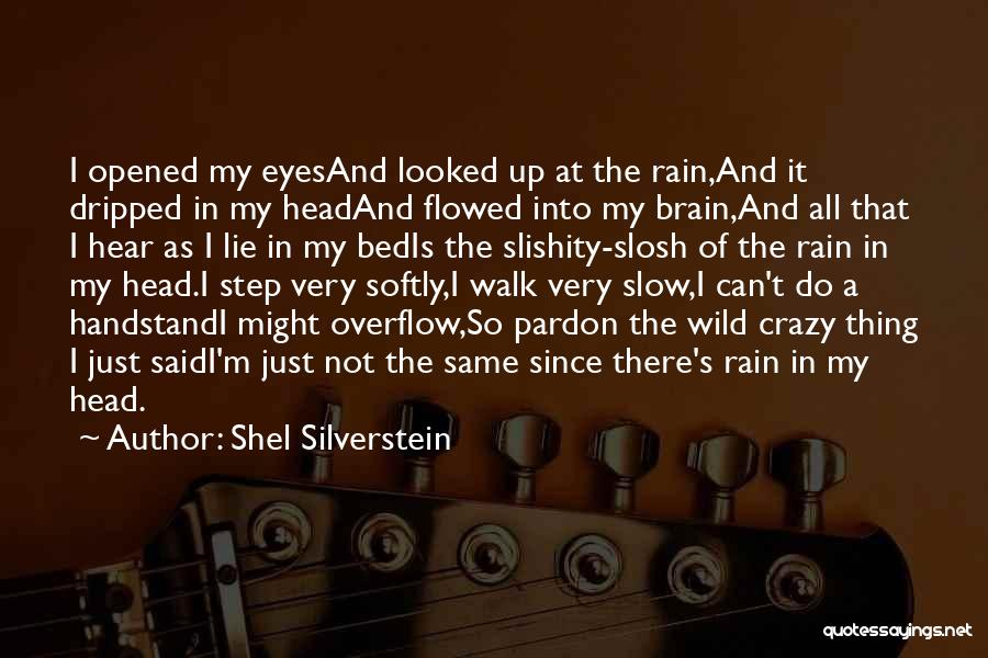 Shel Silverstein Quotes: I Opened My Eyesand Looked Up At The Rain,and It Dripped In My Headand Flowed Into My Brain,and All That