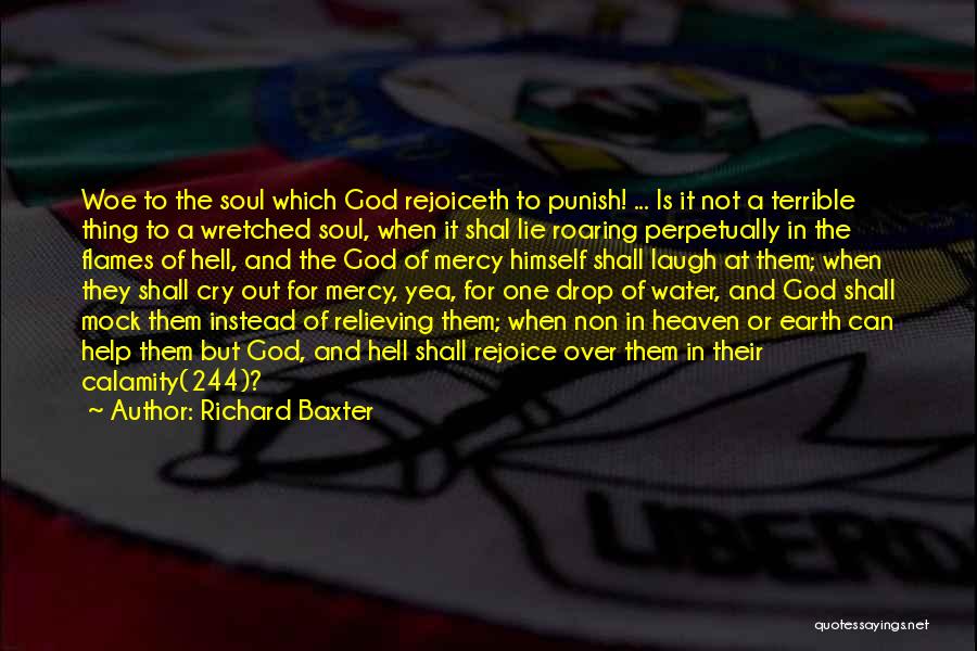 Richard Baxter Quotes: Woe To The Soul Which God Rejoiceth To Punish! ... Is It Not A Terrible Thing To A Wretched Soul,