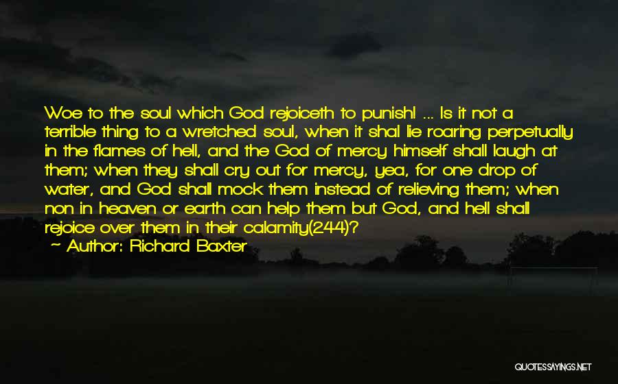 Richard Baxter Quotes: Woe To The Soul Which God Rejoiceth To Punish! ... Is It Not A Terrible Thing To A Wretched Soul,