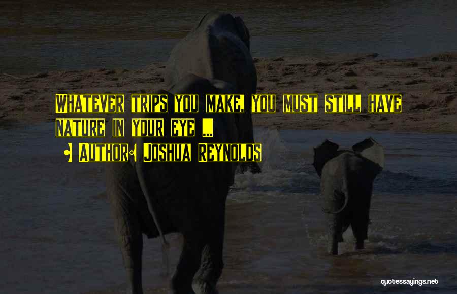 Joshua Reynolds Quotes: Whatever Trips You Make, You Must Still Have Nature In Your Eye ...