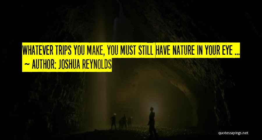 Joshua Reynolds Quotes: Whatever Trips You Make, You Must Still Have Nature In Your Eye ...