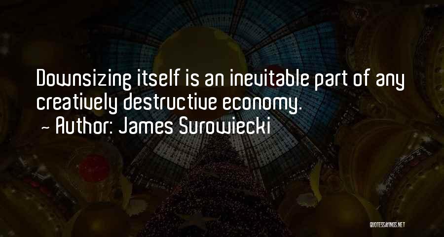 James Surowiecki Quotes: Downsizing Itself Is An Inevitable Part Of Any Creatively Destructive Economy.