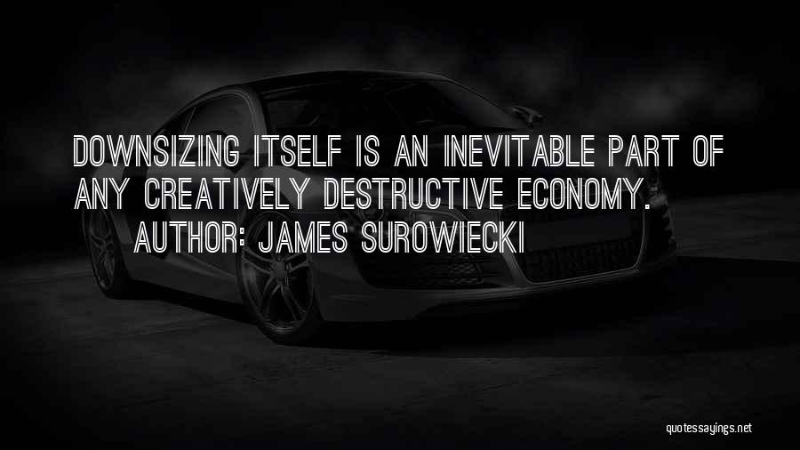 James Surowiecki Quotes: Downsizing Itself Is An Inevitable Part Of Any Creatively Destructive Economy.