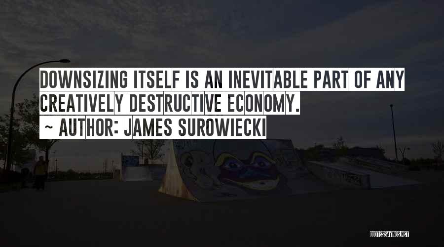 James Surowiecki Quotes: Downsizing Itself Is An Inevitable Part Of Any Creatively Destructive Economy.