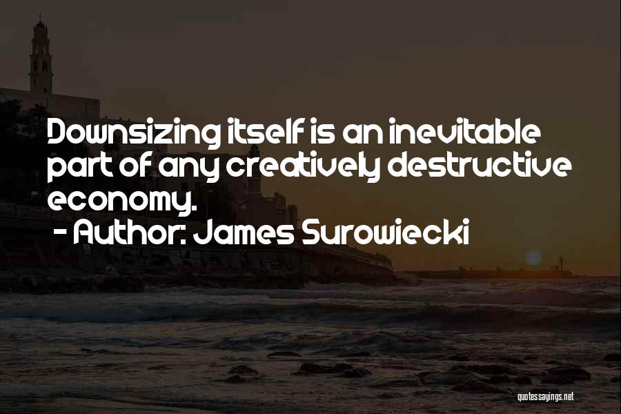 James Surowiecki Quotes: Downsizing Itself Is An Inevitable Part Of Any Creatively Destructive Economy.