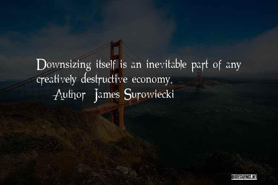 James Surowiecki Quotes: Downsizing Itself Is An Inevitable Part Of Any Creatively Destructive Economy.