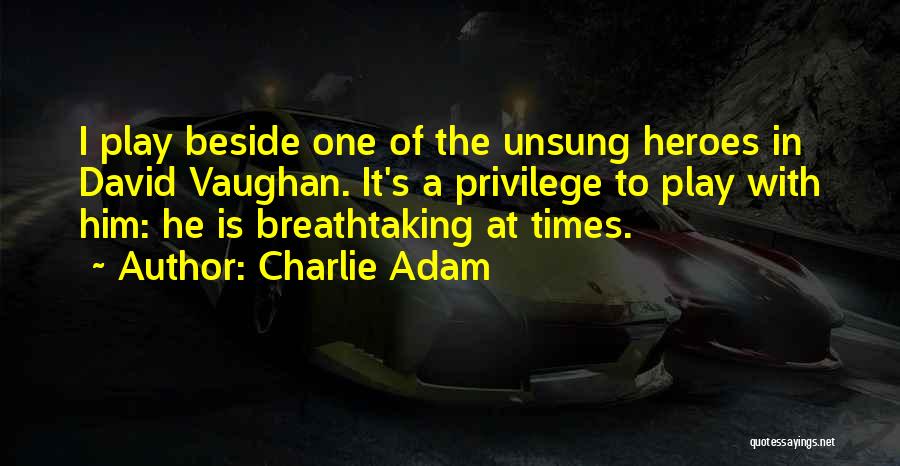 Charlie Adam Quotes: I Play Beside One Of The Unsung Heroes In David Vaughan. It's A Privilege To Play With Him: He Is