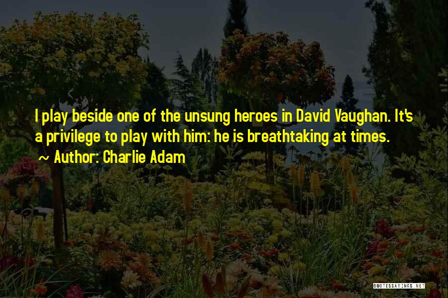 Charlie Adam Quotes: I Play Beside One Of The Unsung Heroes In David Vaughan. It's A Privilege To Play With Him: He Is