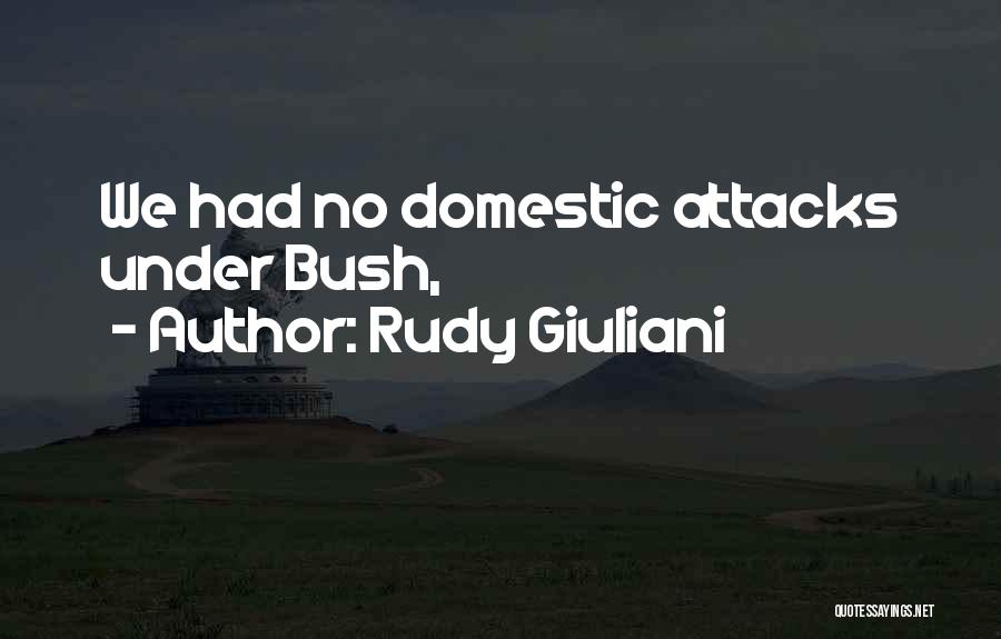 Rudy Giuliani Quotes: We Had No Domestic Attacks Under Bush,