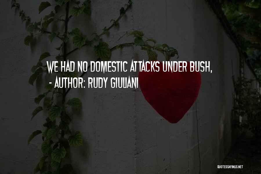 Rudy Giuliani Quotes: We Had No Domestic Attacks Under Bush,