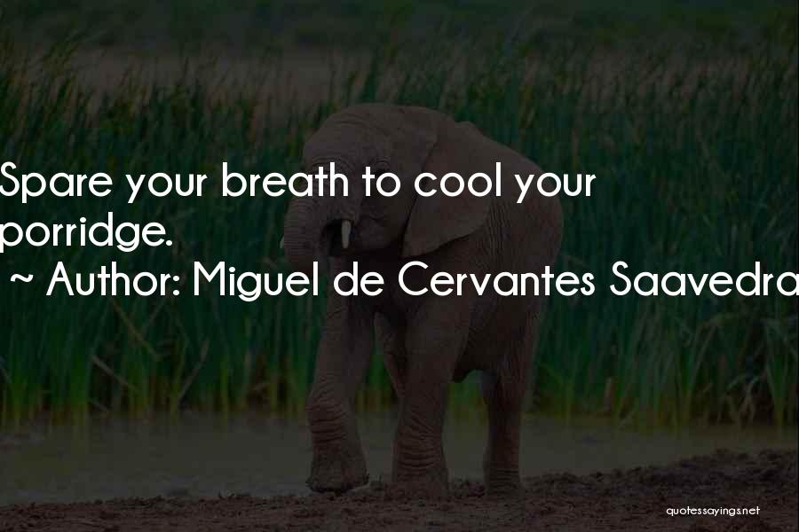 Miguel De Cervantes Saavedra Quotes: Spare Your Breath To Cool Your Porridge.