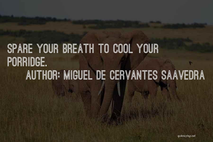Miguel De Cervantes Saavedra Quotes: Spare Your Breath To Cool Your Porridge.