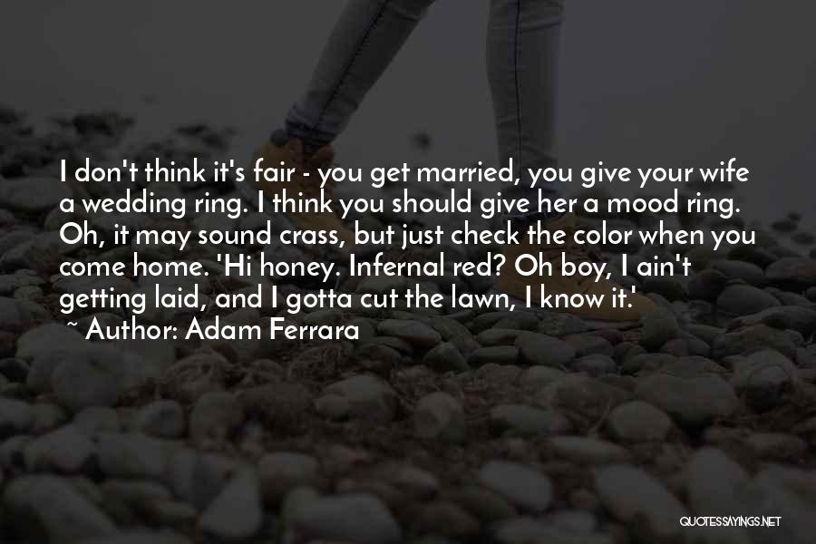 Adam Ferrara Quotes: I Don't Think It's Fair - You Get Married, You Give Your Wife A Wedding Ring. I Think You Should