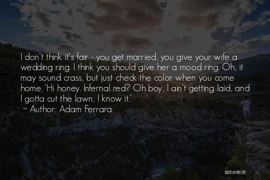 Adam Ferrara Quotes: I Don't Think It's Fair - You Get Married, You Give Your Wife A Wedding Ring. I Think You Should