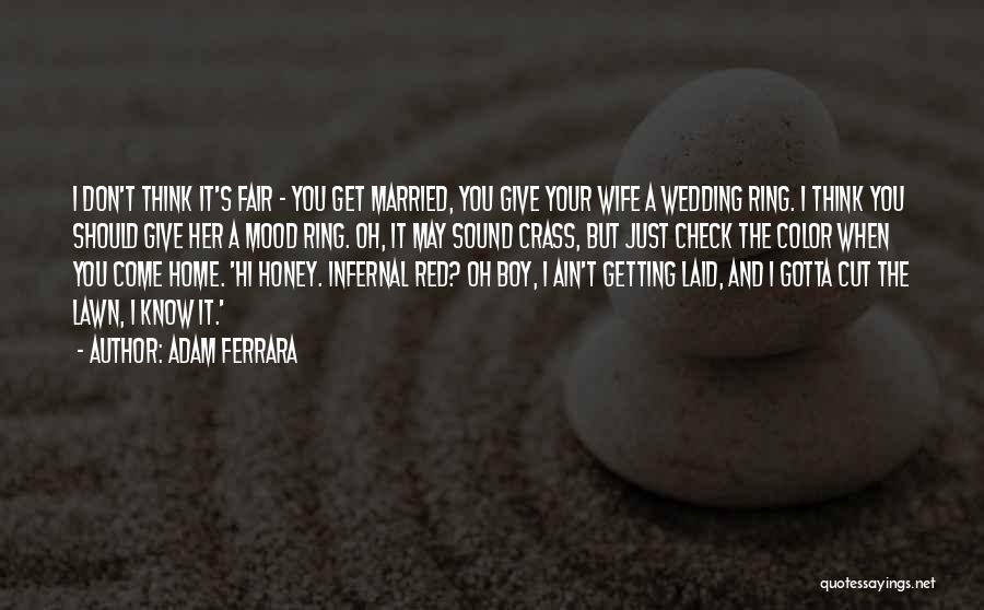 Adam Ferrara Quotes: I Don't Think It's Fair - You Get Married, You Give Your Wife A Wedding Ring. I Think You Should