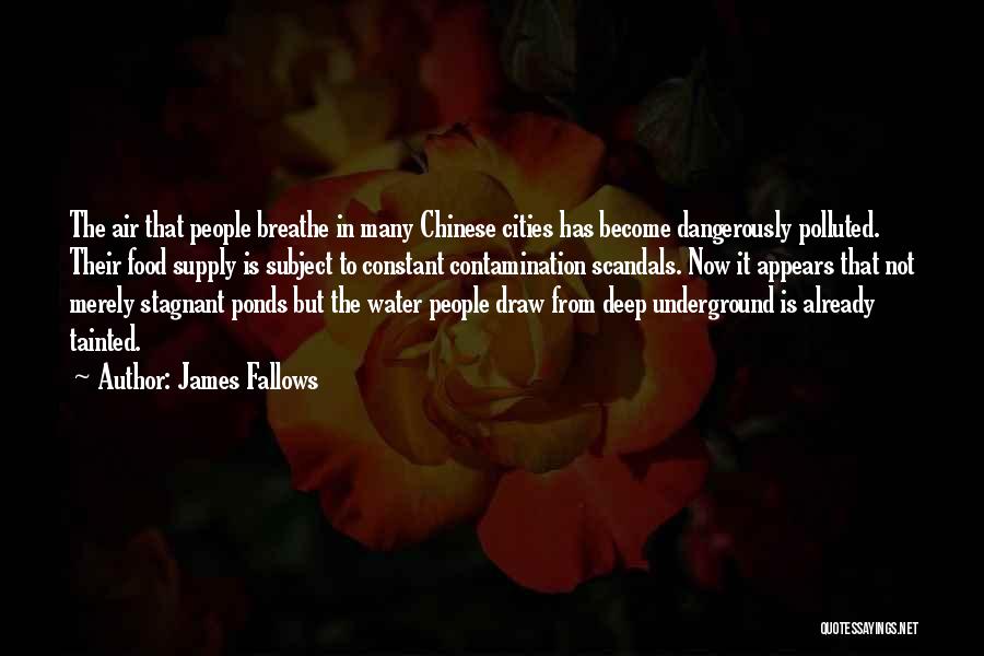 James Fallows Quotes: The Air That People Breathe In Many Chinese Cities Has Become Dangerously Polluted. Their Food Supply Is Subject To Constant