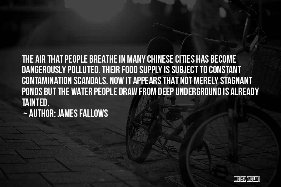 James Fallows Quotes: The Air That People Breathe In Many Chinese Cities Has Become Dangerously Polluted. Their Food Supply Is Subject To Constant