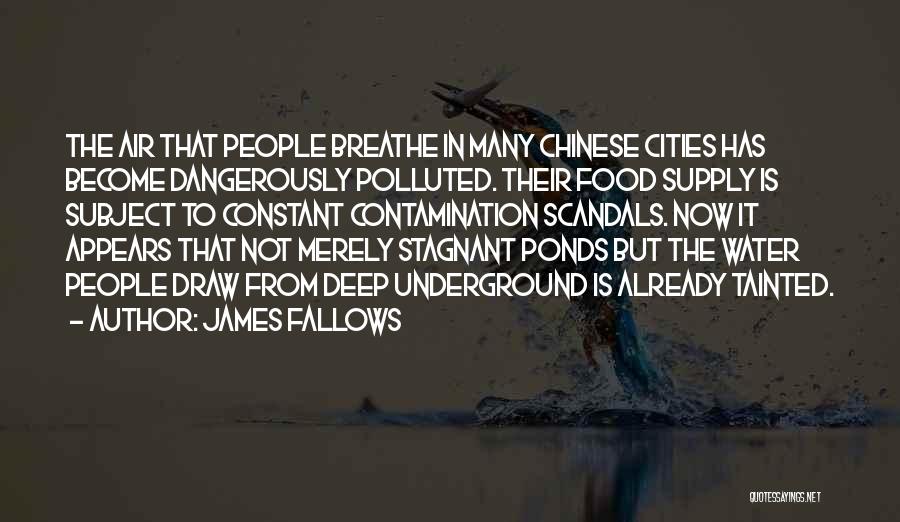 James Fallows Quotes: The Air That People Breathe In Many Chinese Cities Has Become Dangerously Polluted. Their Food Supply Is Subject To Constant