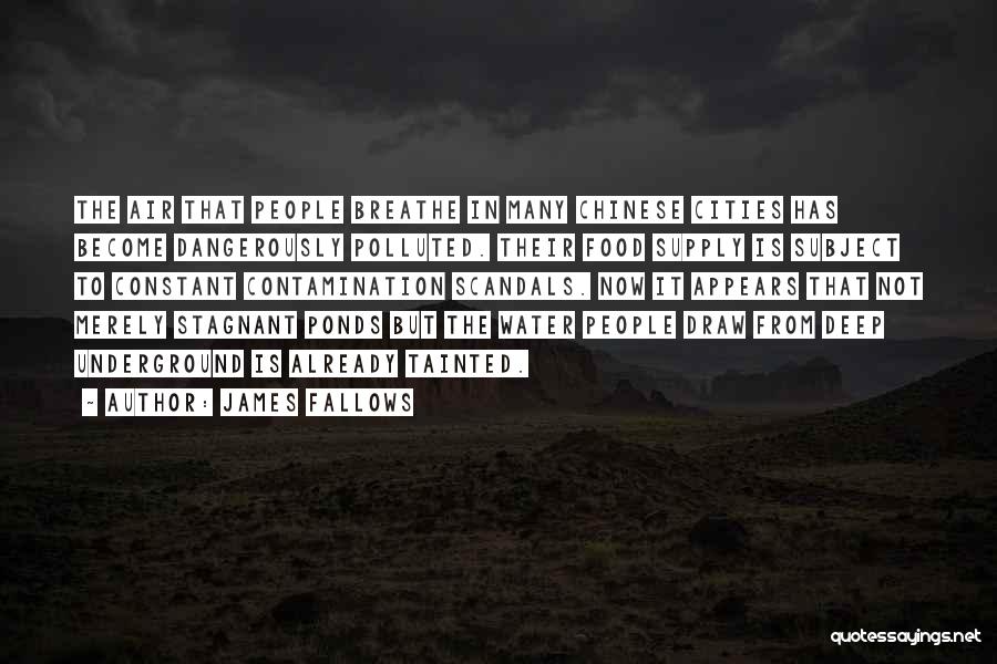 James Fallows Quotes: The Air That People Breathe In Many Chinese Cities Has Become Dangerously Polluted. Their Food Supply Is Subject To Constant