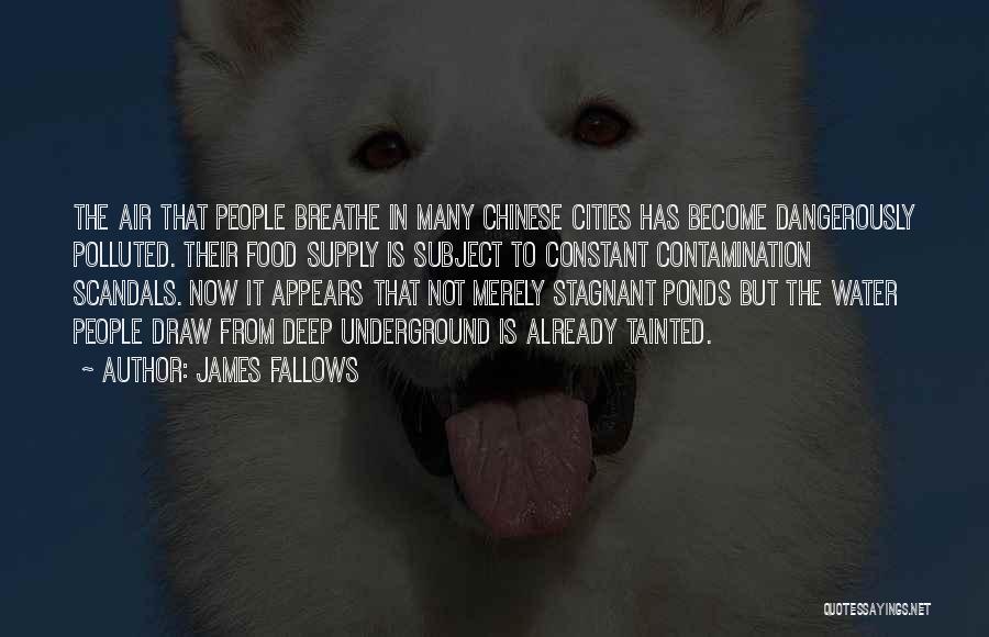James Fallows Quotes: The Air That People Breathe In Many Chinese Cities Has Become Dangerously Polluted. Their Food Supply Is Subject To Constant