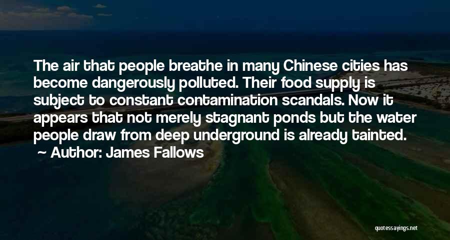 James Fallows Quotes: The Air That People Breathe In Many Chinese Cities Has Become Dangerously Polluted. Their Food Supply Is Subject To Constant