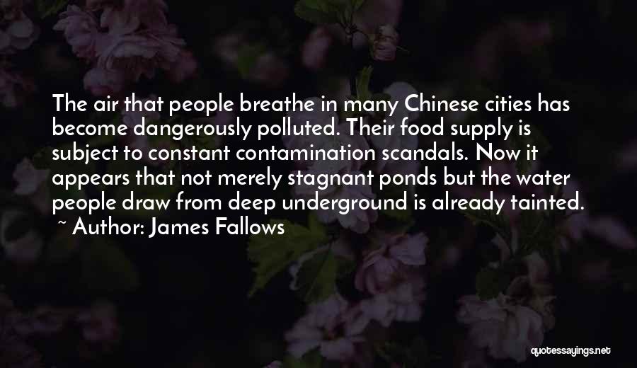 James Fallows Quotes: The Air That People Breathe In Many Chinese Cities Has Become Dangerously Polluted. Their Food Supply Is Subject To Constant