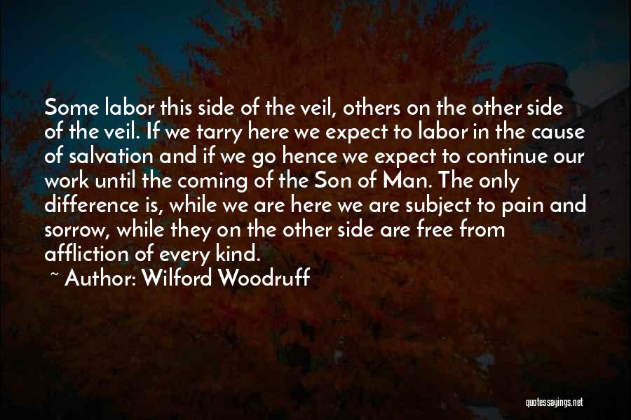 Wilford Woodruff Quotes: Some Labor This Side Of The Veil, Others On The Other Side Of The Veil. If We Tarry Here We