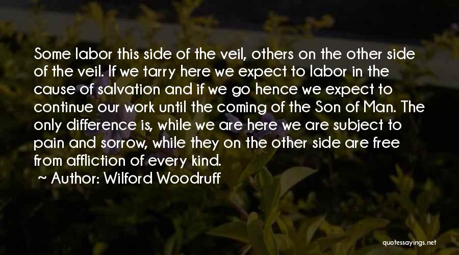 Wilford Woodruff Quotes: Some Labor This Side Of The Veil, Others On The Other Side Of The Veil. If We Tarry Here We